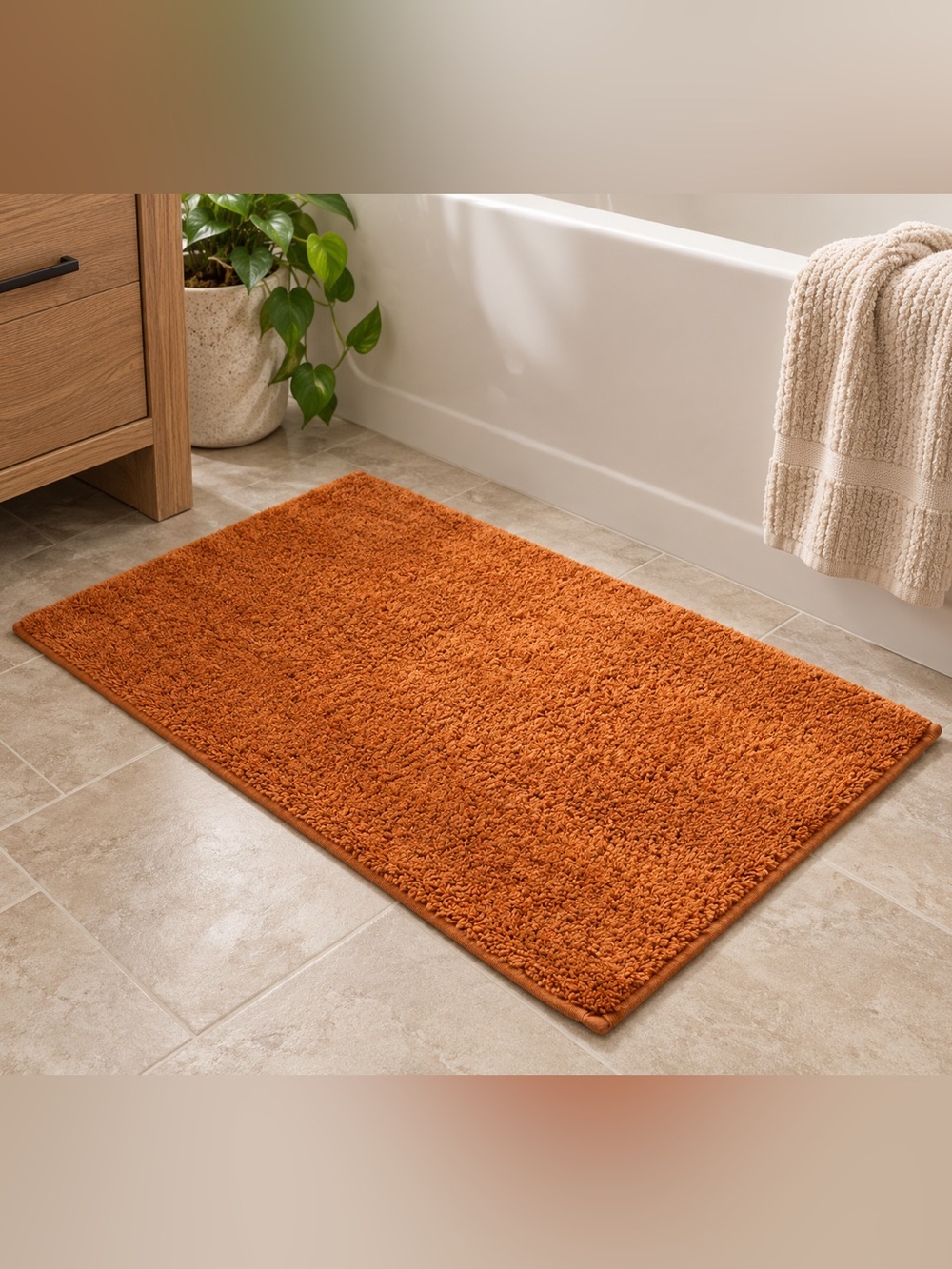 Threshold Orange Shag Bath Mat